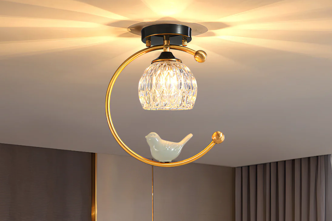 Prachtige keramische vogelplafondlamp